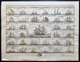 Carlo Lasinio, View of all types of warships and merchant ships sailing in the Mediterranean..., 1790, Etching and engraving