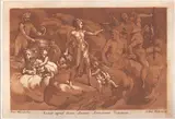 Giovanni Battista Frulli, Ganymede Serves Nectar to the Gods, after Parmigianino, Etching and color aquatint