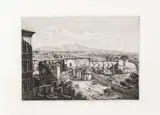 Luigi Rossini, View of the ancient Porta Latina, with the ancient walls of Rome, 1823, Etching