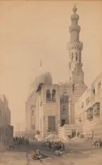 Louis Haghe, Tombs of the Khalifs, Cairo, after David Roberts, Hand-retouched lithograph