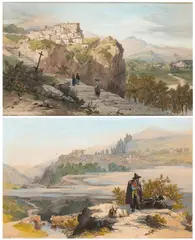 Edward Lear, Sambuci | Rocca Giovanne, 1840, Lithograph