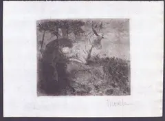 Domenico Morelli, Little Goat, Etching and aquatint
