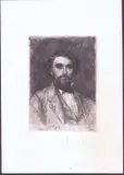 Domenico Morelli, Self-portrait, Etching and soft varnish
