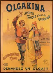 Louis Charbonnier, OLGAKINA Apéritif Tonique à base de Quinquina, Color lithograph