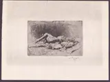 Etude d'homme couché by Mariano Fortuny Marsal, Etching, offered Nov 2025