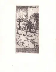 Luigi Conconi, Menu, Etching retouched with white lead