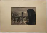 Frank Brangwyn, Le Pont Valentre a Cahors, Etching