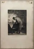 Charles Bourgeat, L'amateur d'estampes, after Henri Daumier, Etching