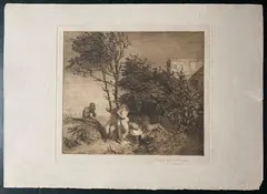 Franz Windhager, Satyrs and Nymphs, Etching and aquatint