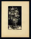 Giannetto Malmerendi, Vase with Flowers | Carciato (Trento) | My Partner | The Fountain | Light and Shadows, Lot of five woodcuts Giannetto Malmerendi