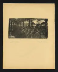 Domenico Baccarini, The Walk | The Walk (Woman with Child), Lot of two engravings. Woodcut