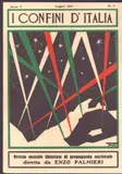 (guglielmo Sansoni) Tato, I confini d'Italia, Futurist postcard. Lithograph