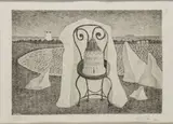 Giuseppe Viviani, Chair and veil, 1941, Etching and aquatint