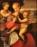 The Holy Family with the Infant Saint John by Michele Tosini detto Michele di Ridolfo del Ghirlandaio, Oil on panel, offered Nov 2025
