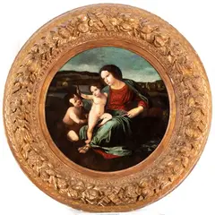 Virgin with Child and Saint John the Baptist by Raphael, The painting is an antique copy of Raphael Sanzio's The Alba Madonna, offered Nov 2025