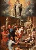 Allegory of the Immaculate Conception by Girolamo Bedoli detto il Mazzola, The painting may constitute the model for the altarpiece executed by Girolamo Mazzola Bedoli for the Confraternity, offered Nov 2025