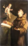 Bernardo Cavallino, Saint Antonio from Padova and Child, The painting is accompanied by an expertise from Prof. Nicola Spinosa. Recognized by Prof. Nicola Spinosa as