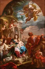 Corrado Giaquinto, The Rest on the Flight into Egypt, The painting may be the model for the successful composition of the large canvas that Giaquinto executed for the
