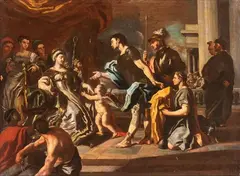 The meeting of Aeneas and Dido by Francesco Solimena, The present work is a fine coeval replica of the painting of the same subject by Francesco Solimena today preserved, offered Nov 2025