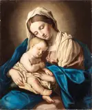 Virgin with Child by Giovanni Battista Salvi da Sassoferrato, Tempera and pastel on paper, offered Nov 2025