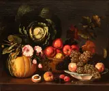 Simone del Tintore, Still Llfe of Fruit and Vegetables, Oil on canvas