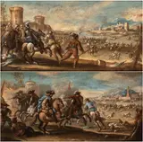 Francesco Simonini, Two episodes of the battle of Fornovo near Parma. Pair of paintings, Oil on canvas