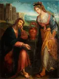 Lavinia Fontana, Christ and the Samaritan Woman, The painting is an antique replica of the work by Lavinia Fontana