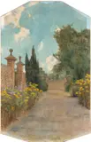 Adolfo Tommasi, Flowery avenue of Tuscan villa, 1903