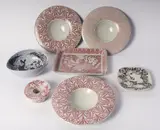 Bjørn Wiinblad, Lot of seven ceramic pieces, in different shapes