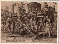 Hendrik Goltzius, Martirio di San Filippo, Bulino