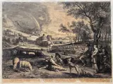 Schelte Adamsz. Bolswert, Paesaggio con arcobaleno, da Rubens, Bulino