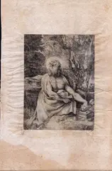 Annibale Carracci, San Girolamo nel deserto, Lotto di due incisioni: Annibale Carracci (Bologna