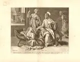 Ambrosius Francken, Jesus at the home of Martha and Mary, Engraving