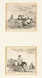 Stefano della Bella, Two engravings from the Diversi capricci series, etching