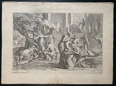 Pietro Testa, Teti Immerge Achille Nell'Acqua Dello Stige, etching