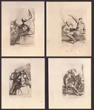 Salvator Rosa, Figurine, lotto di quattro incisioni della serie di Figurine . etching