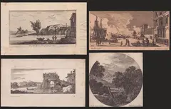 Gabriel Pérelle, Lot of four etchings, Etching