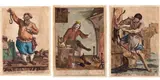 In casa sua ciascuno è re | Costui, che d'angue... | Se con costui, che affaccendato vedi... by Giuseppe Maria Mitelli, Lotto di tre acquaforti colorati a mano., offered Jul 2025