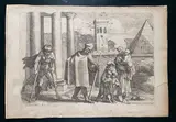 Michel Corneille, Mendicanti, da Annibale Carracci, etching