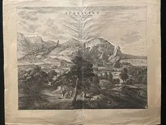 Pieter Mortier I, Terracina, bulino on paper vergata