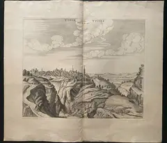 Pieter Mortier I, Tybur vulgo Tivoli. Dans l'Etat de l'Eglise, etching