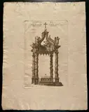 Alessandro Specchi, Aenea moles qua d. Petri aram Urbanus VIII exornavit (Baldacchino di San Pietro), etching