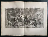 Louis Desplaces, Battaglia dei centauri, da Charles le Brun, etching and bulino