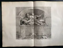 Bernard Picart, Fleuve accompagné d'une Nayade, peint dans le fond d'une niche à l'entrée de l'Escalier, etching and bulino