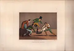 Henry Thomas Alken, Bull biting | Cock fighting | Drawing the badger | Bear biting | Pigeon match, Lotto di