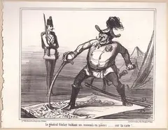 Honoré Daumier, Le général Giulay taillant ses ennemis en pièces..., lithograph