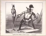 Honoré Daumier, Le général Giulay taillant ses ennemis en pièces..., lithograph