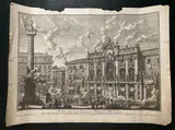 Giuseppe Vasi, All'Emo Sig.re Card. Rezzonico nipote di N.ro Signore/ Offre a V. E. il disegno della facciata fatta dall'Em.o Sig.re Card. Crivelli al suo Palazzo di Piazza Colonna lì 20 settembre 1761, etching