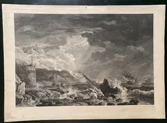 Joseph Vernet, Naufrage, etching and bulino