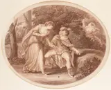 Francesco Bartolozzi, Scena galante, da Giovanni Battista Cipriani. etching